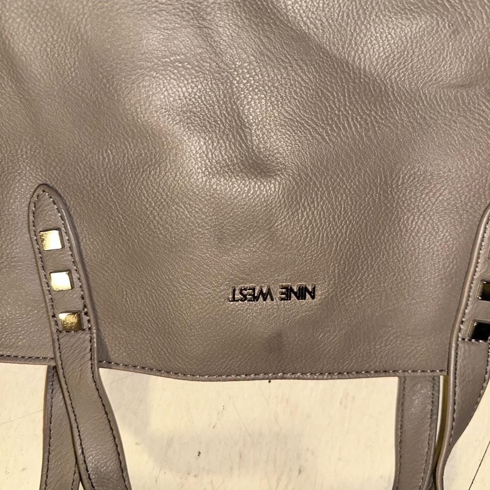Nine West Gray Leather Tote